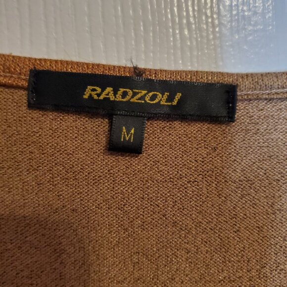 Radzoli Medium Earthtone Wine and Wine Glass Long Sleeve Knit Tunic Top - Picture 4 of 6